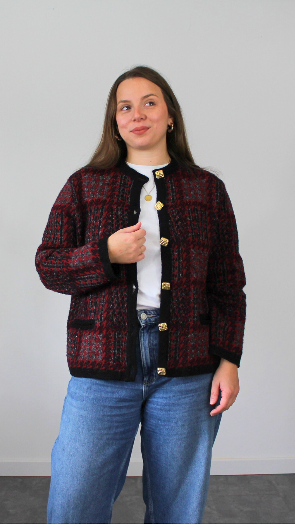 Miniature : Cardigan droit années 80 - Convient jusqu'au 44