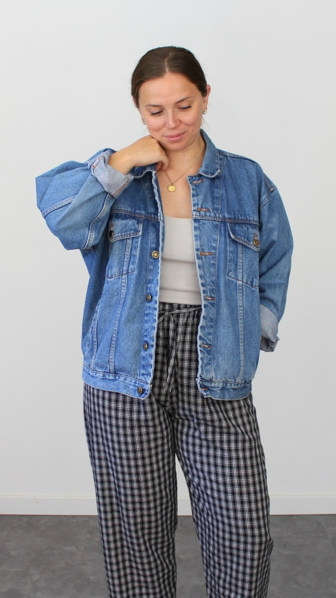 Veste denim années 90 - Convient jusqu'au 44/46