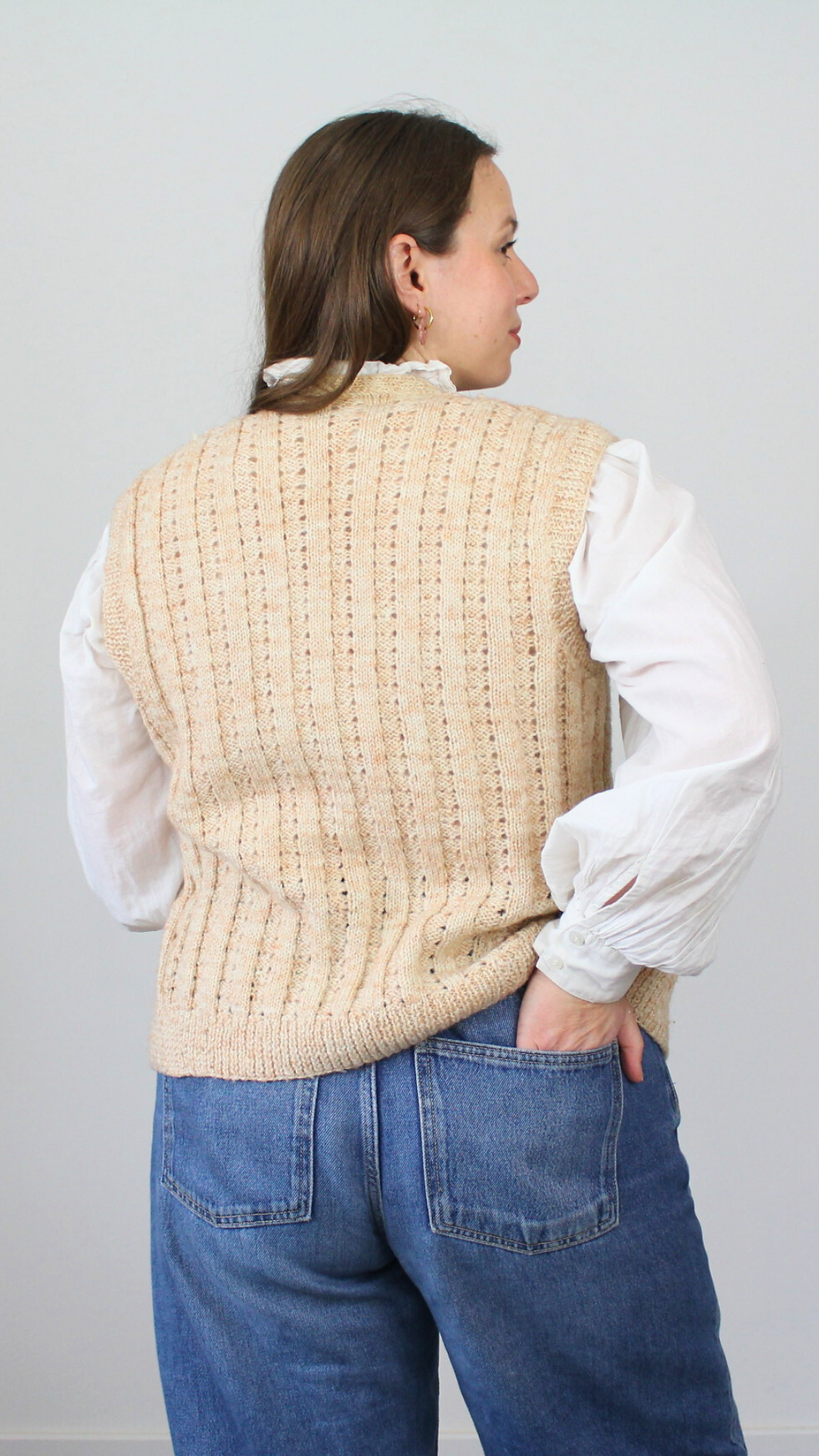 Miniature : Gilet sans manches tricoté main - Convient jusqu'au 42