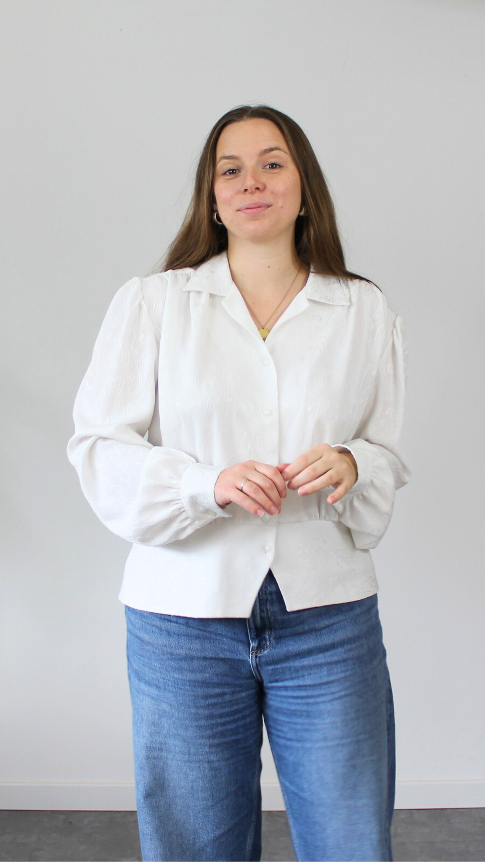 Chemisier élégant années 80 - Convient jusqu'au 44