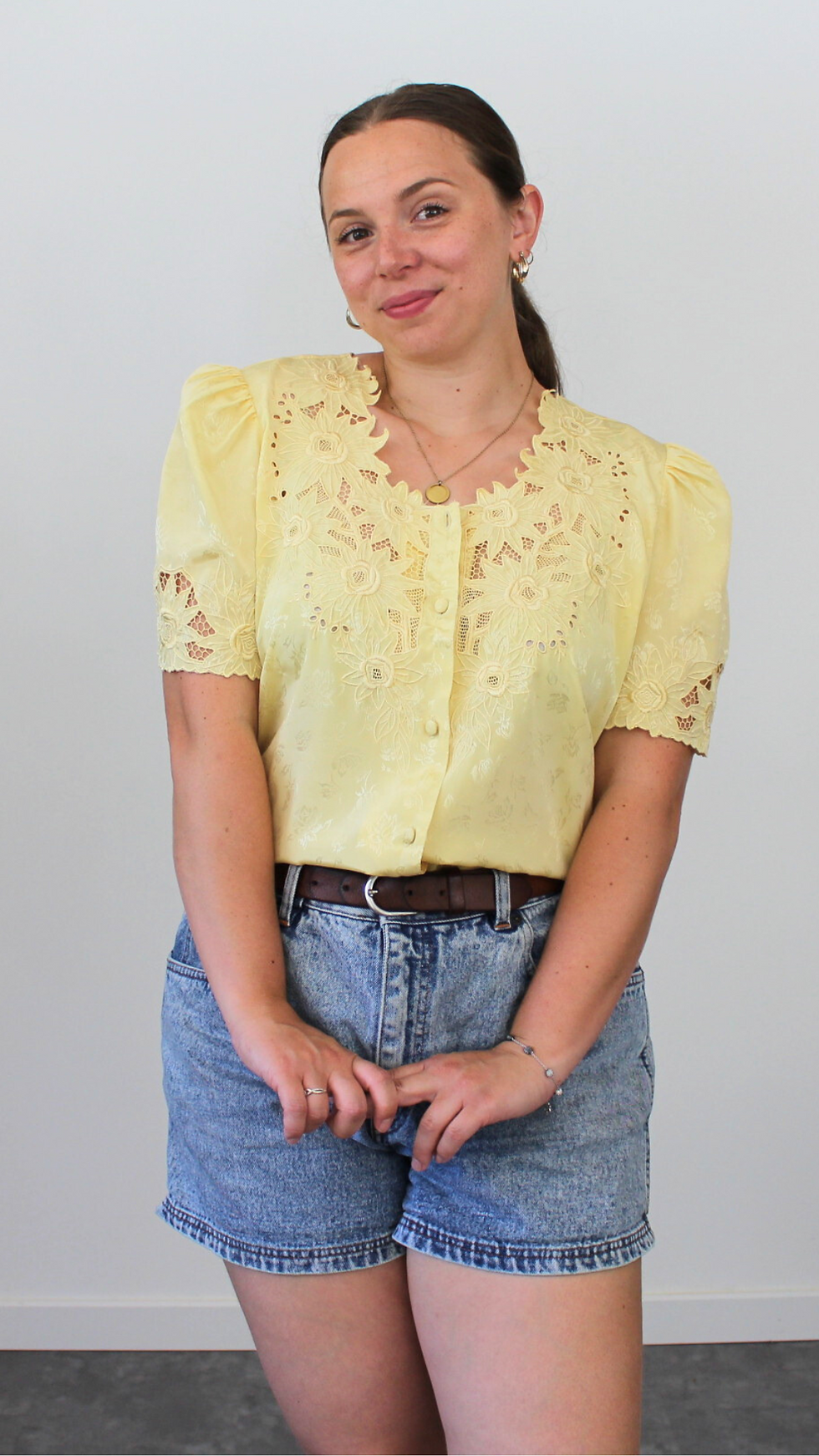 Miniature : Blouse brodée 80's - Convient jusqu'au 42