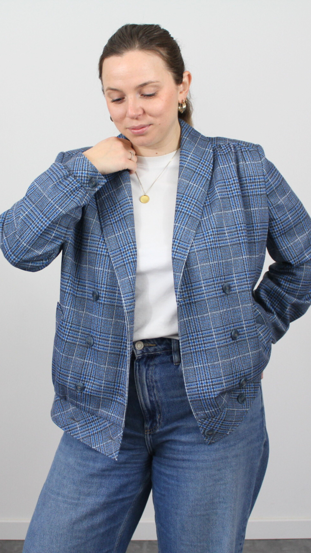 Veste années 80 prince-de-galles - Convient jusqu'au 42