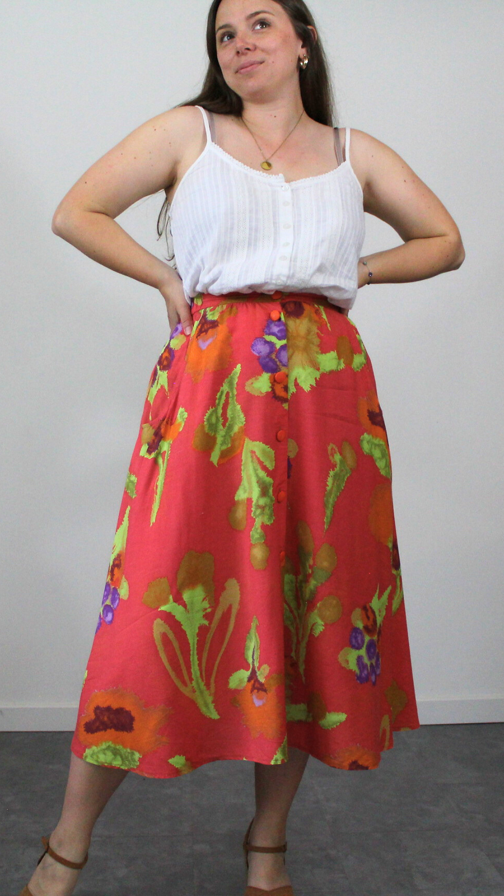 Miniature : Jupe fluide 70's - Convient jusqu'au 40