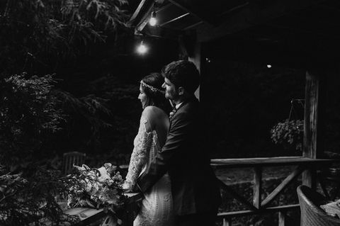 A couple in love and recently married at Willow Falls Weddings in Western North Carolina