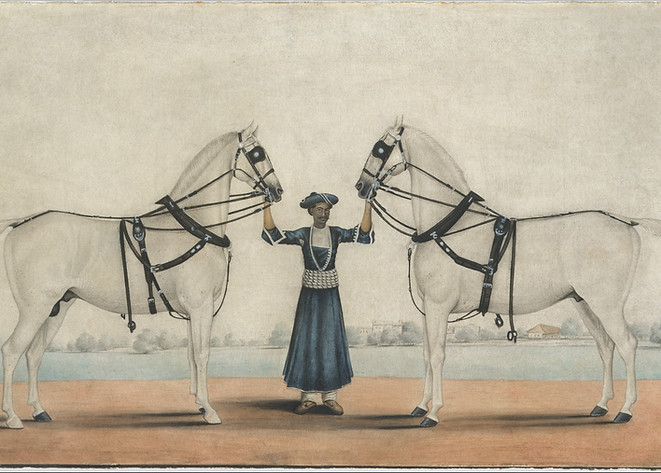A_Syce_(Groom)_Holding_Two_Carriage_Hors