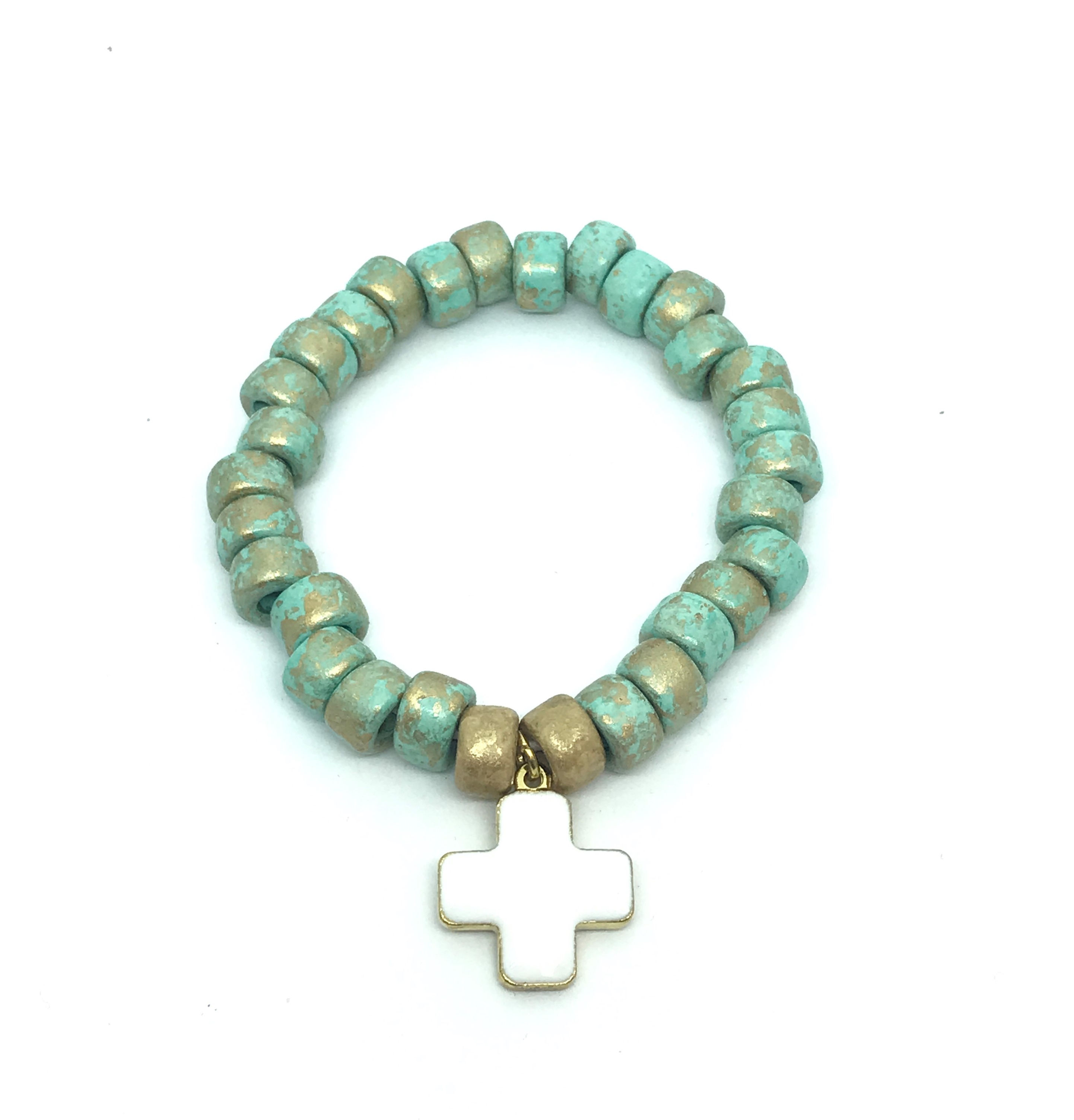 BRACELET CERAMIQUE CROIX GRECQUE