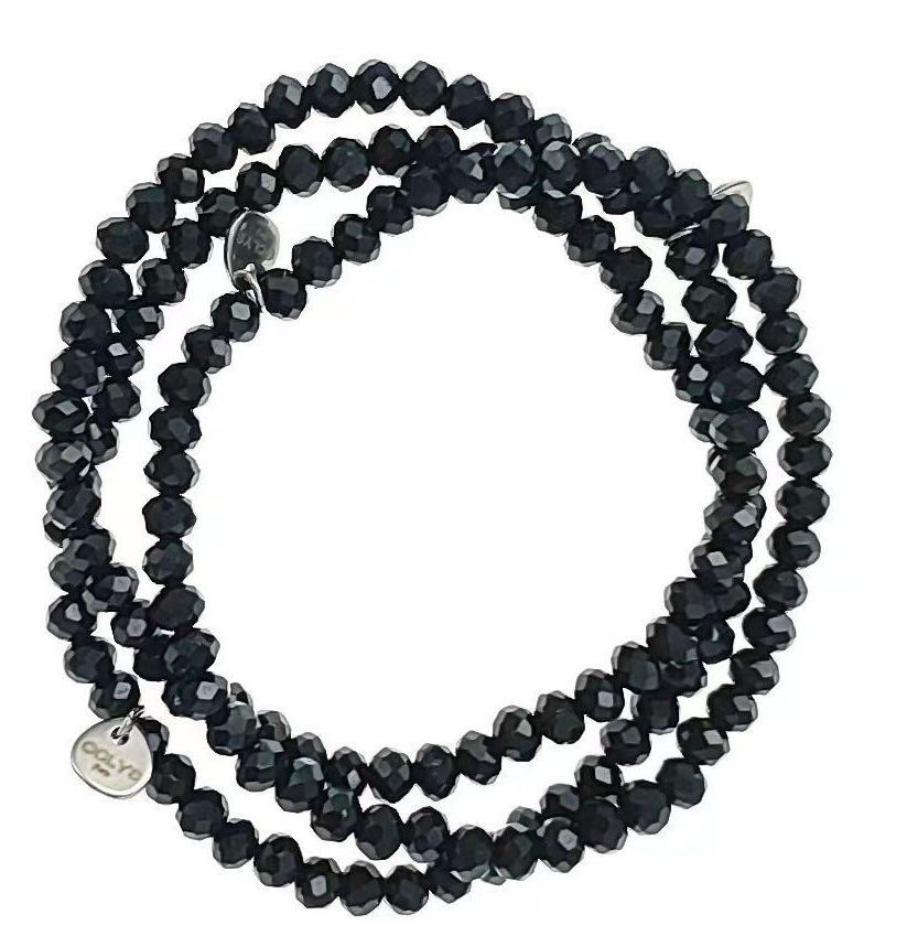 OCLISSA BRACELET PERLES DE CRISTAL NOIR