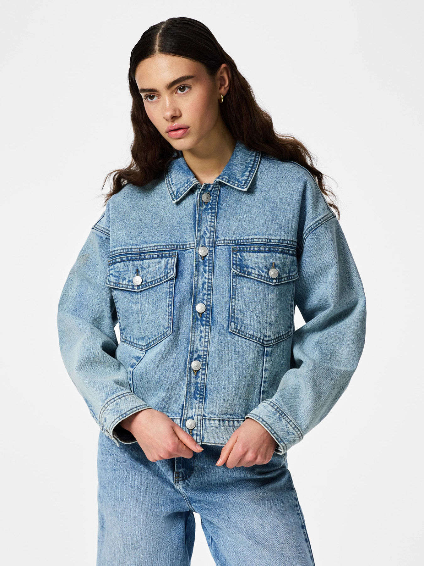 PIECES VESTE EN JEAN ELMA BLEU CLAIR