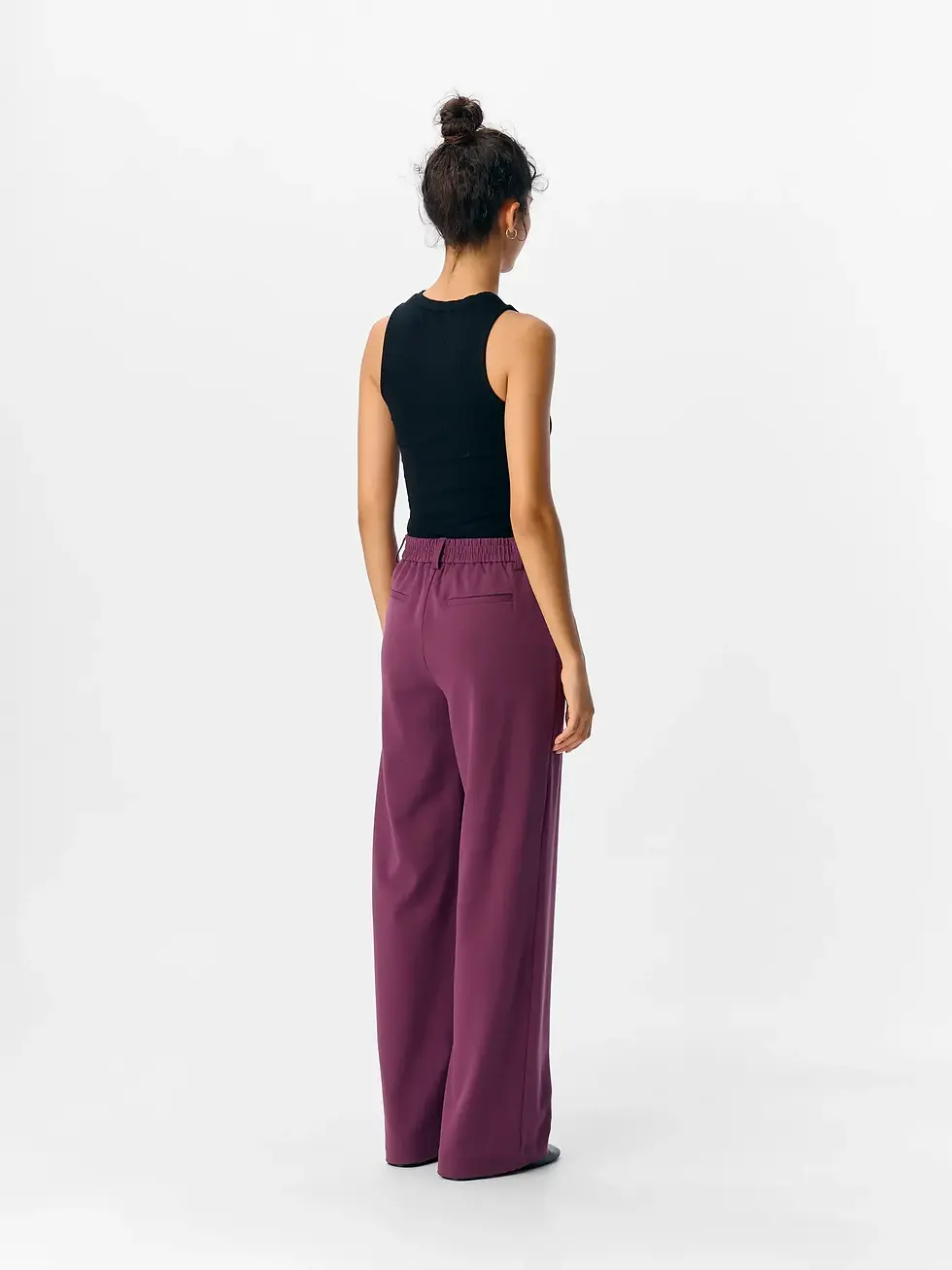 Thumbnail: OBJECT PANTALON LISA WIDE MAUVE WINE
