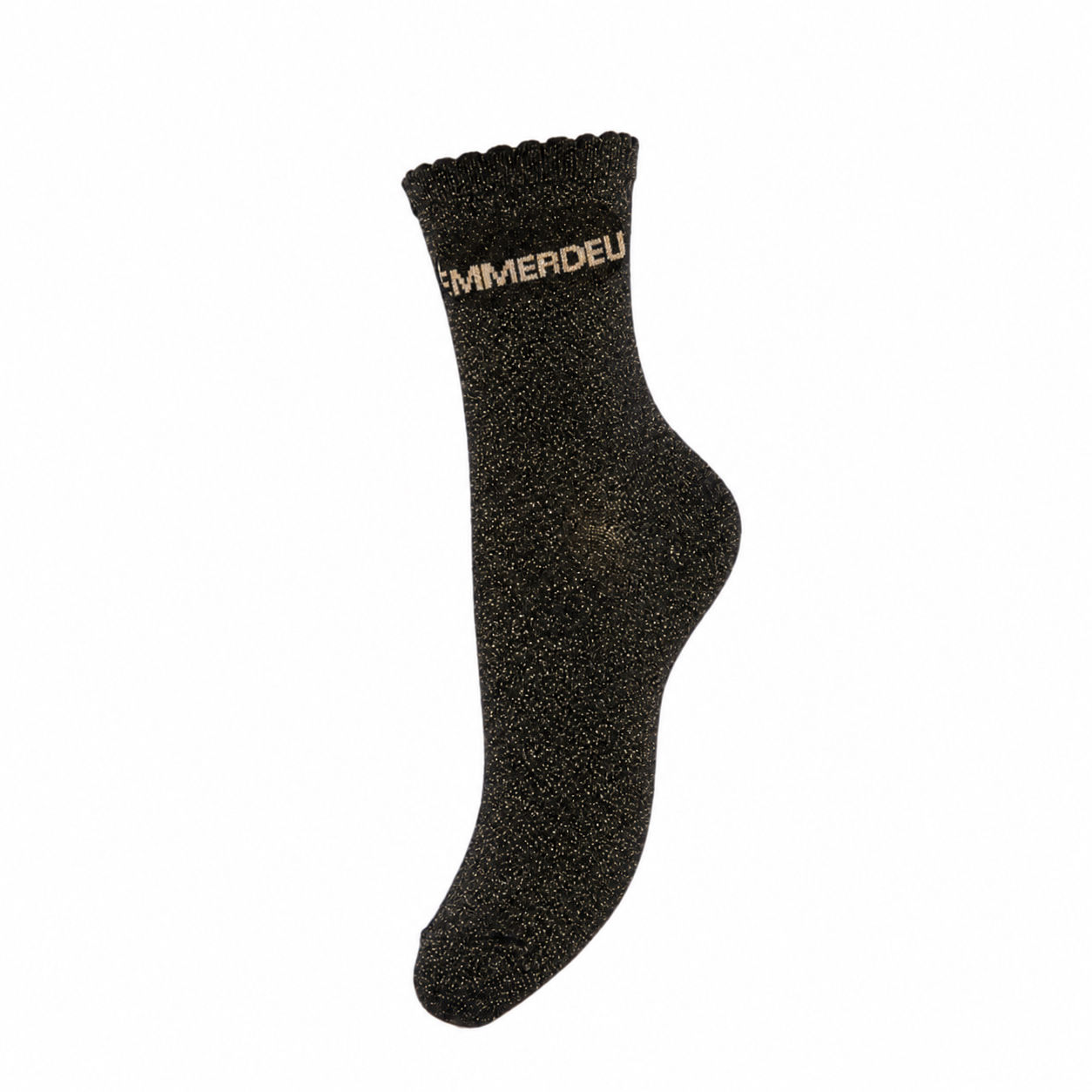PIECES CHAUSSETTES MESSAGE SEBBY EMMERDEUSE BLACK/GOLD LUREX