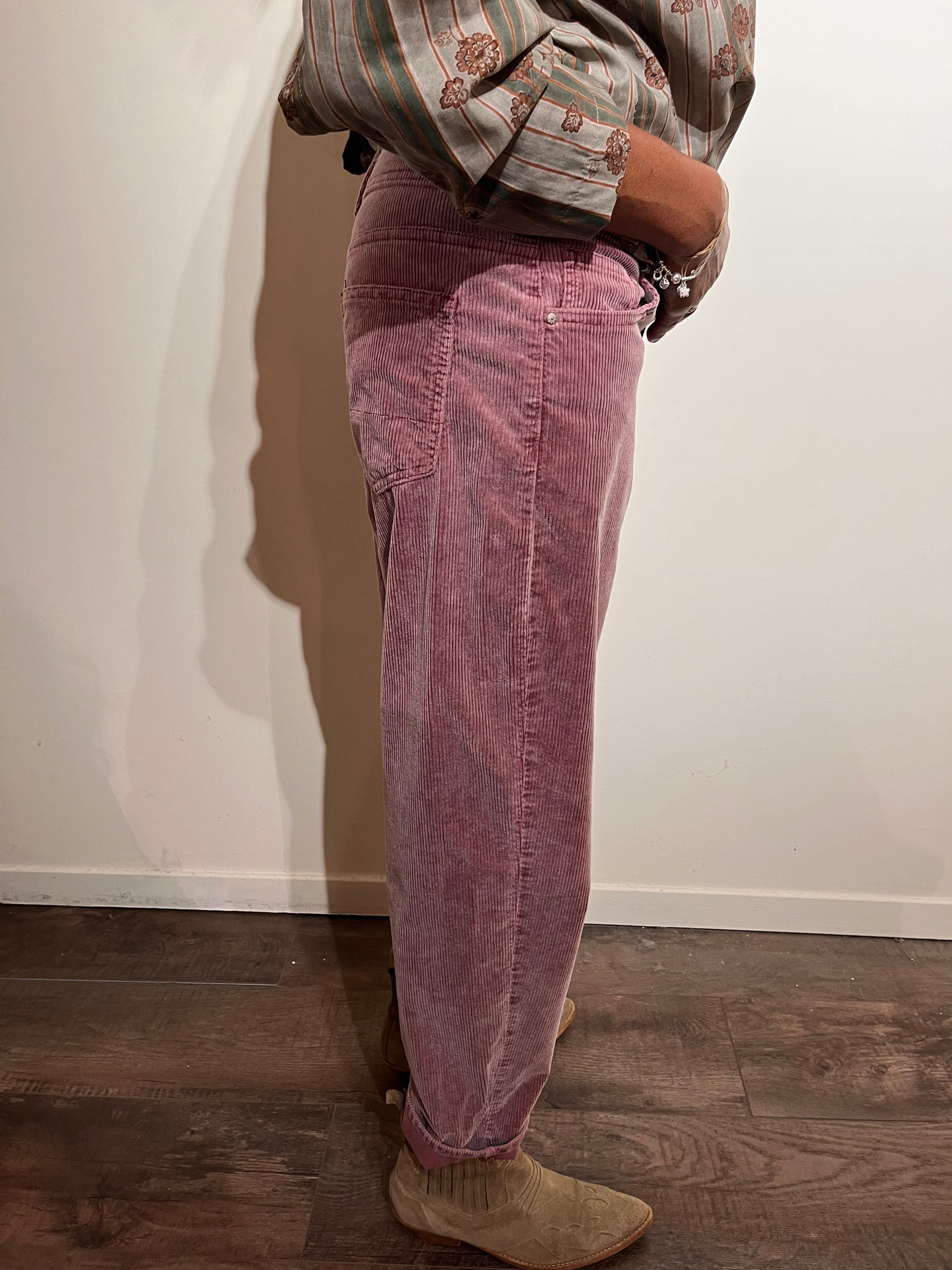 HOD PARIS PANTALON GALA VELOURS WASH BURGUNDY
