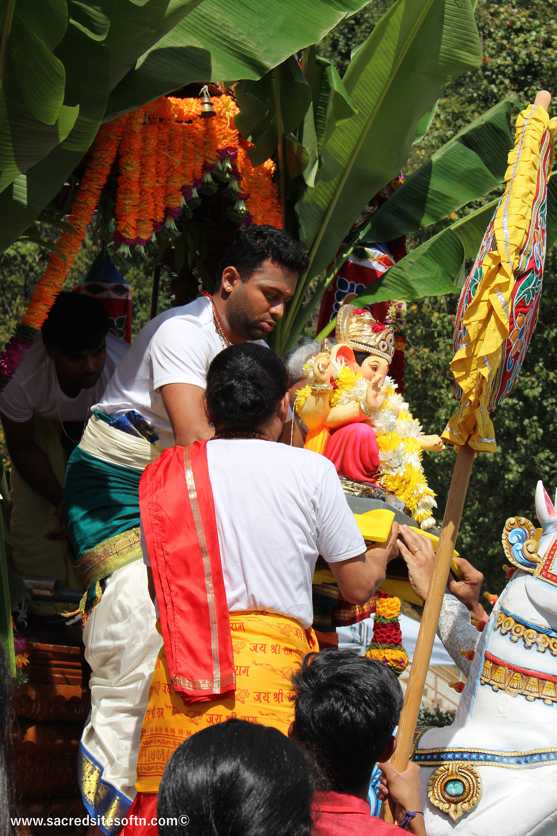 Chaturthi festival, carrying a statue of Ganesha, Nashville, TN