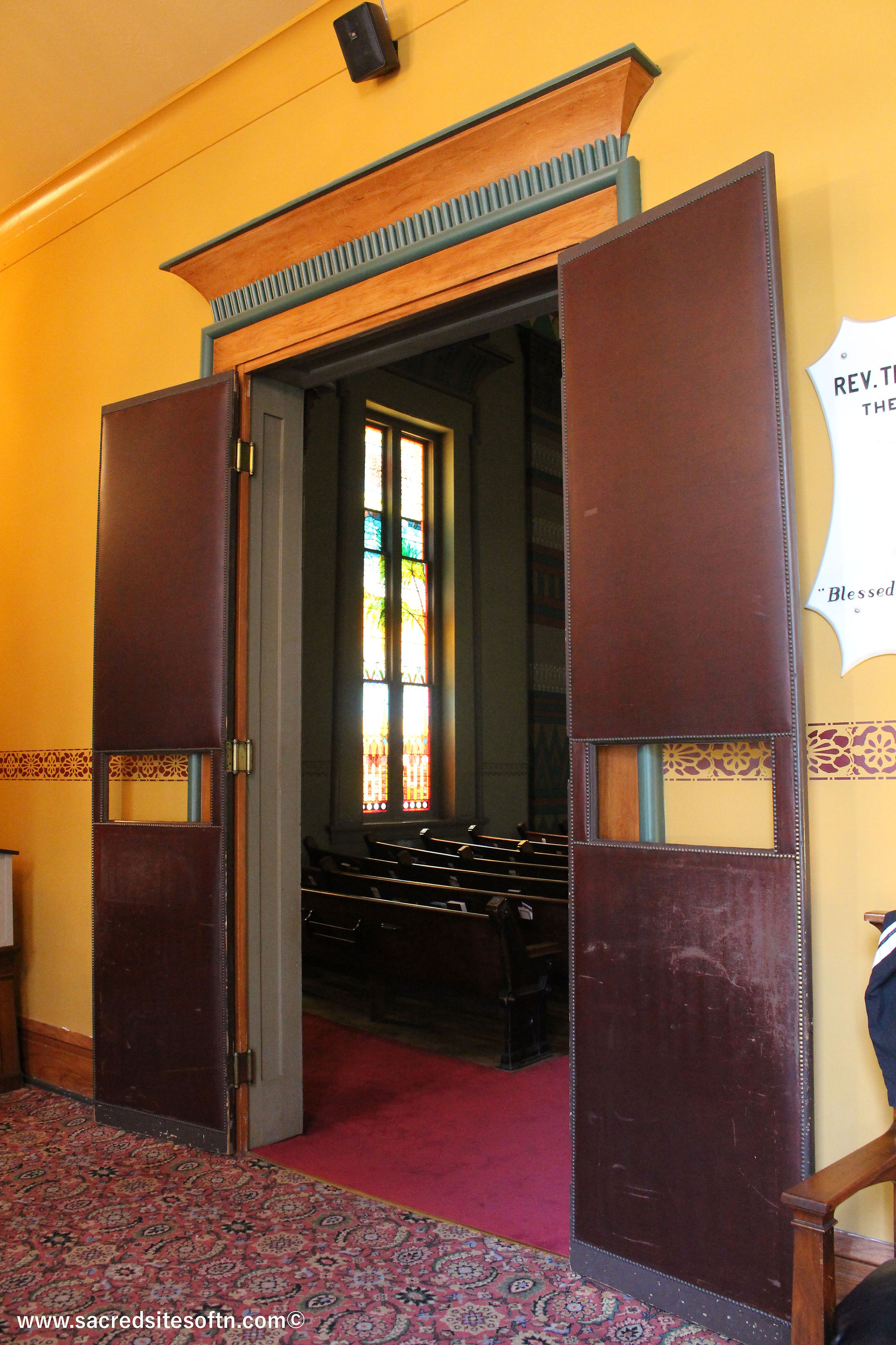 Doors lead to the sanctuary at DPC