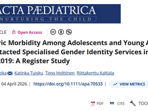 sychiatric Morbidity Among Adolescents and Young Adults Who Contacted Specialised Gender Identity Services in Finland in 1996–2019: A Register Study, transition médicale, mineurs