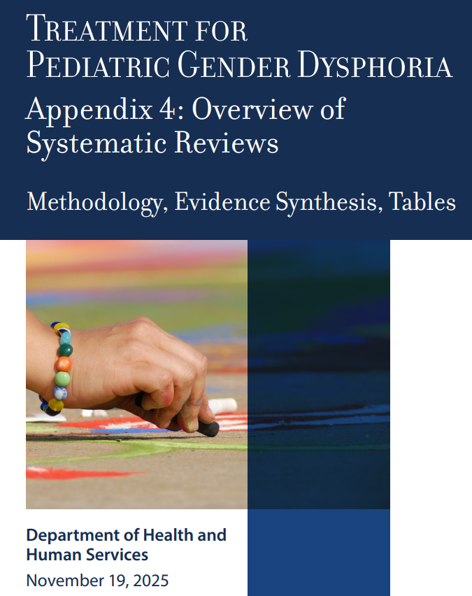 Appendix 4 du rapport du HHS gender dysphoria, transition mineurs, transidentité, dysphorie de genre