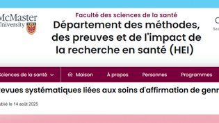 communiqué de McMaster, sur les revues systématiques en partenariat avec SEGM, dysphorie de genre transition mineurs 