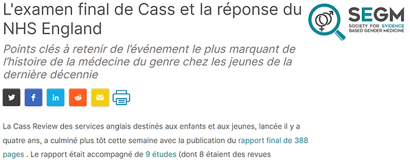 article SEGM Cass review