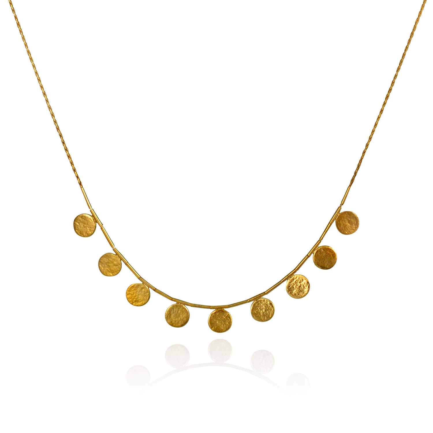 Cara Tonkin Paillette Tiny Disc Necklace Gold