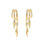 Thumbnail: CZ Triple Hoop Illusion Earrings Gold
