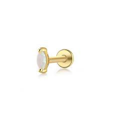 Oval Opal Labret Stud Gold