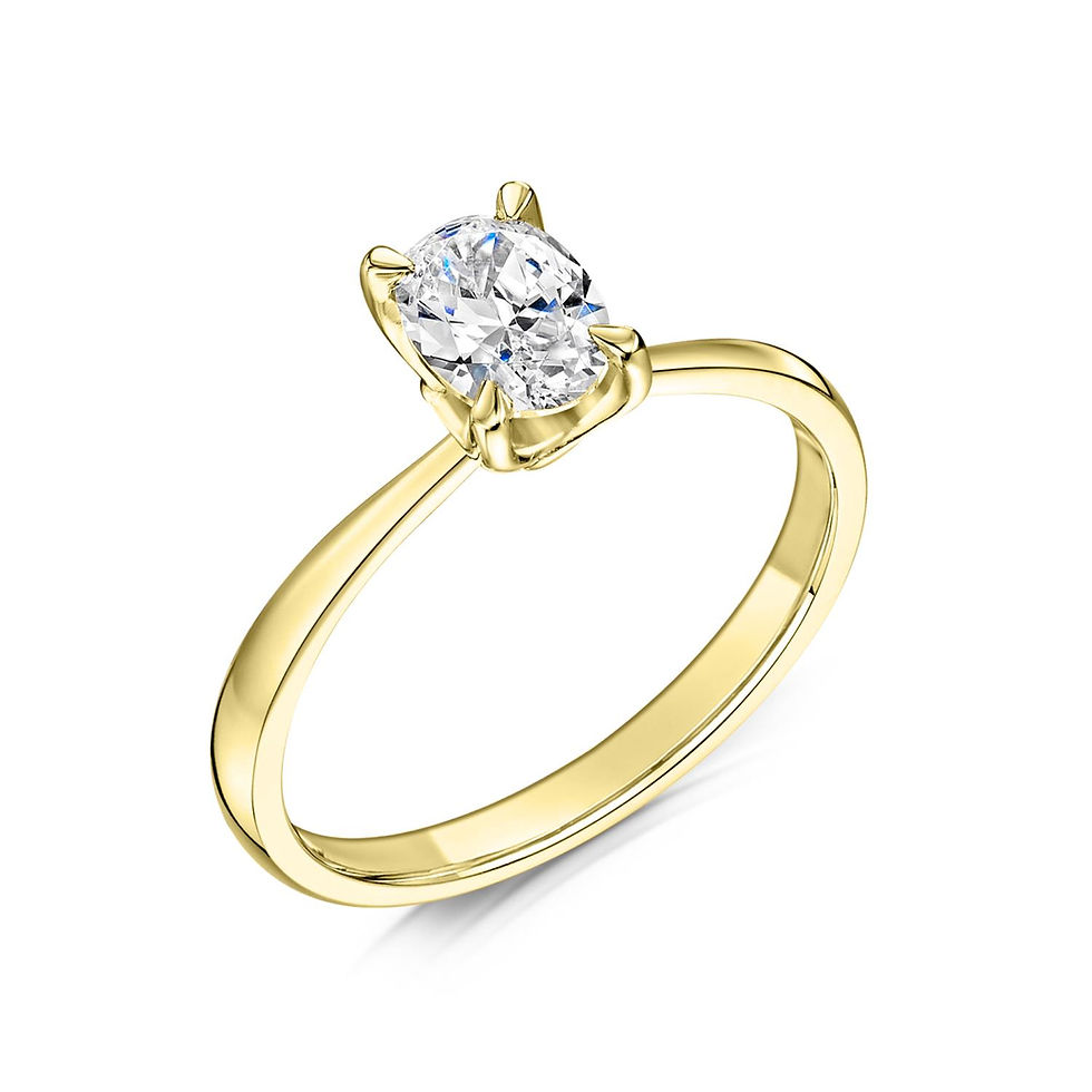 Oval Diamond Engagement Ring 9ct Yellow Gold 1.01ct