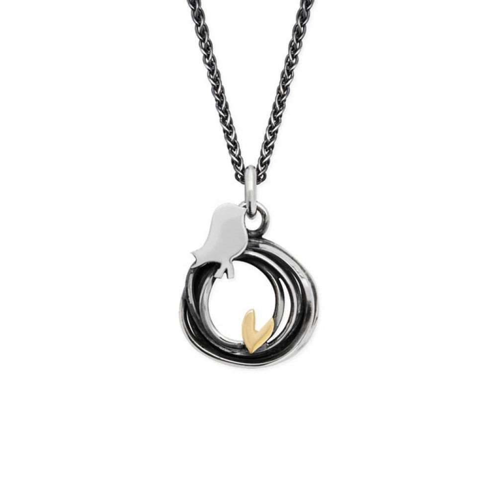 Linda Macdonald Woven Bird & Heart Necklace