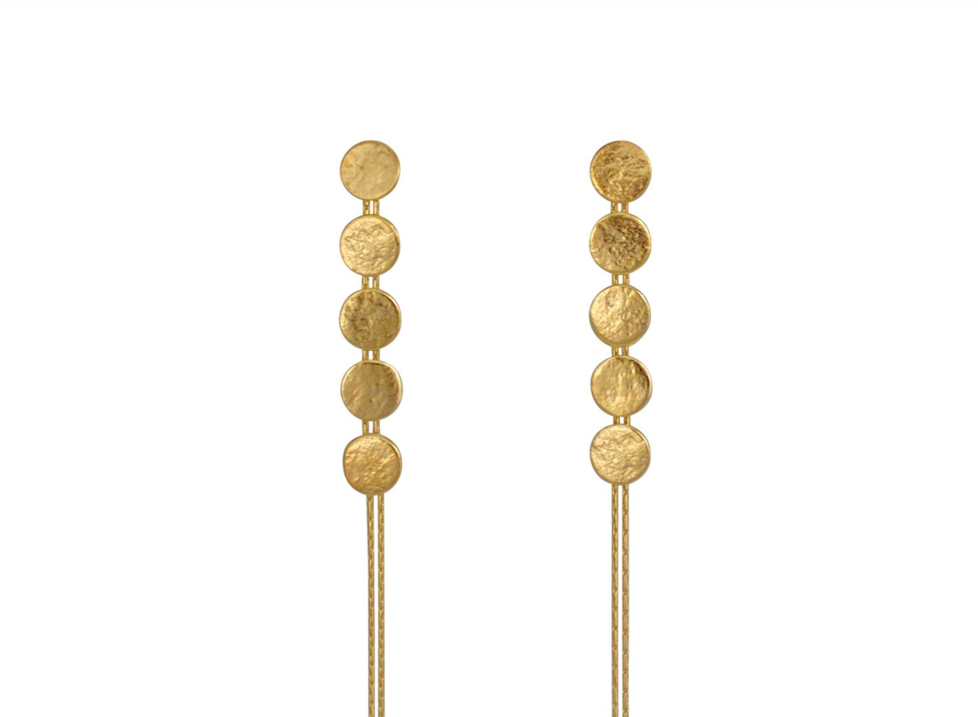Cara Tonkin Paillette 5 Disc Drop Earrings Gold
