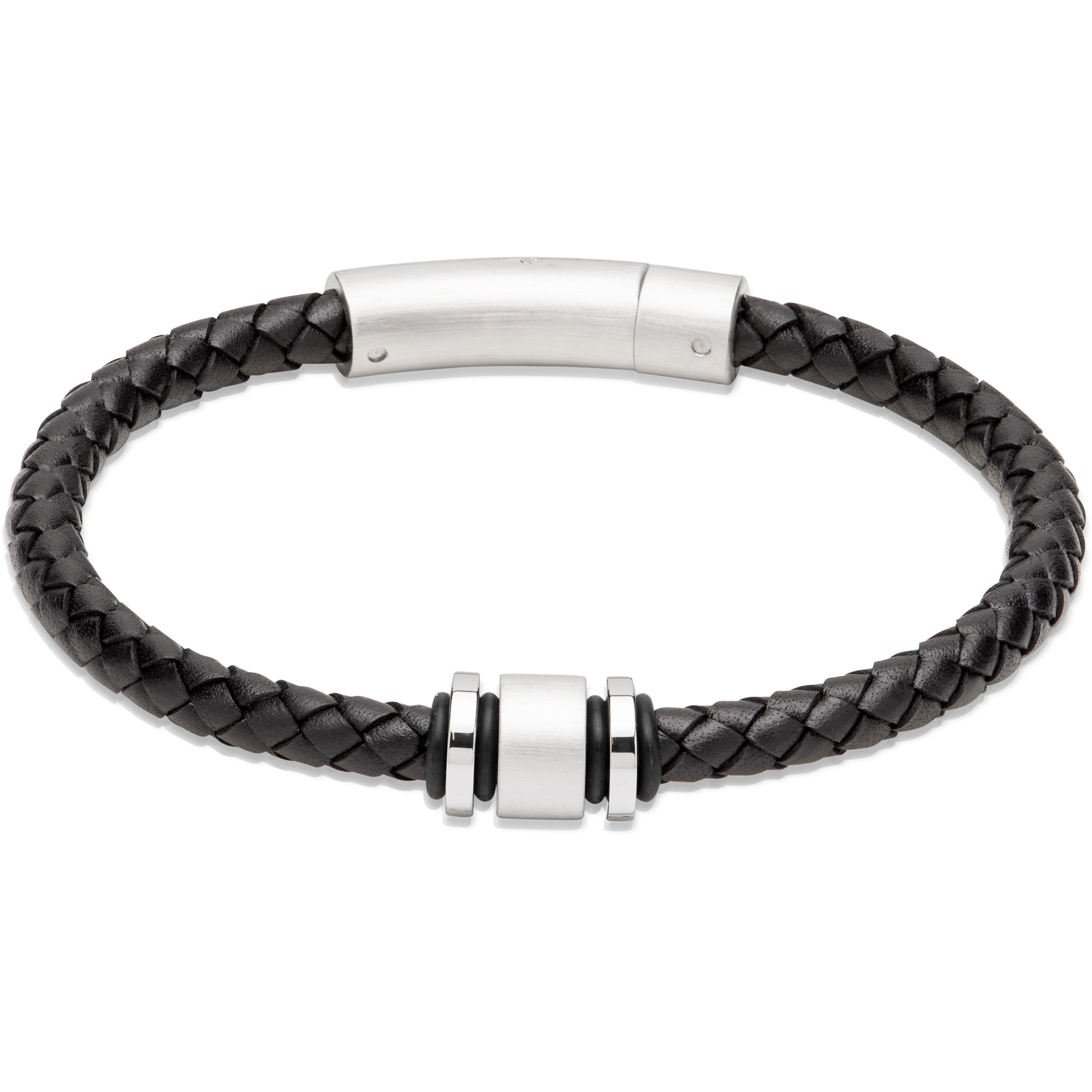 Men's Leather Bracelet Black