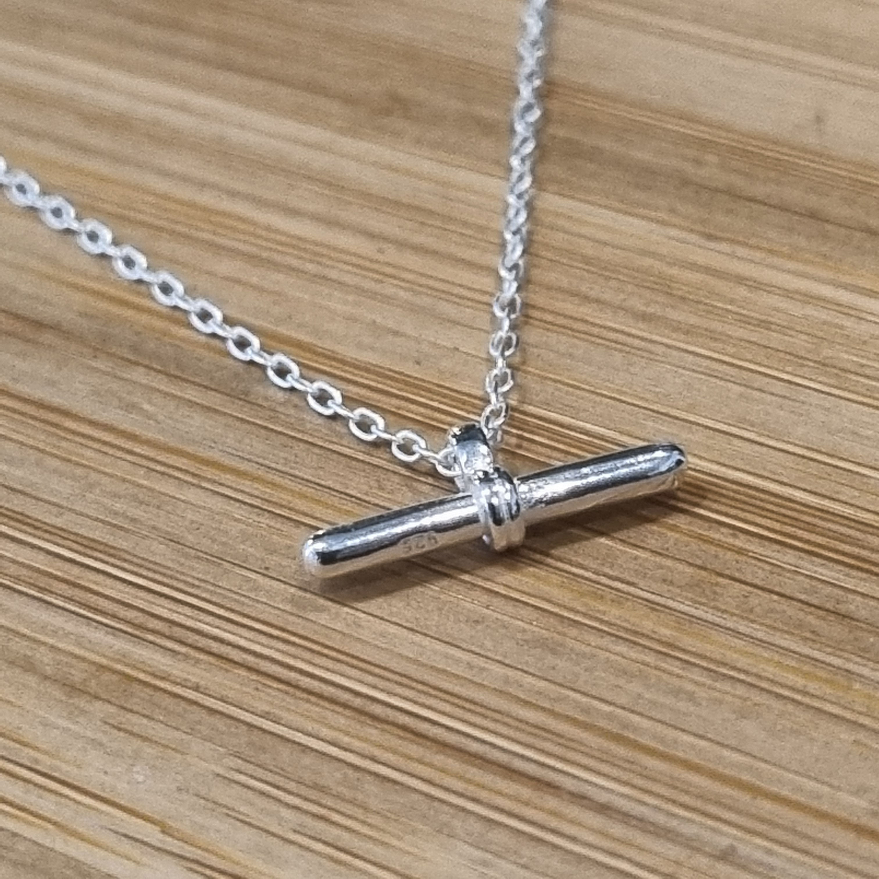Mini T-Bar Pendant Silver