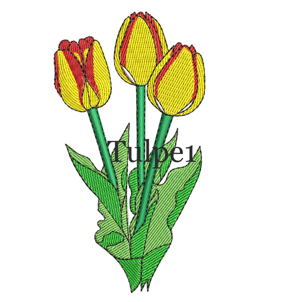 Miniaturbild: Tulpen Straus gelb mit grünen Blättern