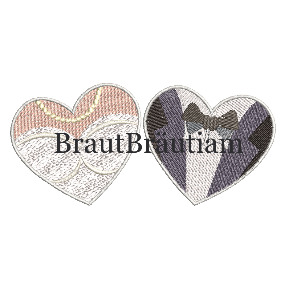 Miniaturbild: Zwei Herzen mit Braut und Bräutigam