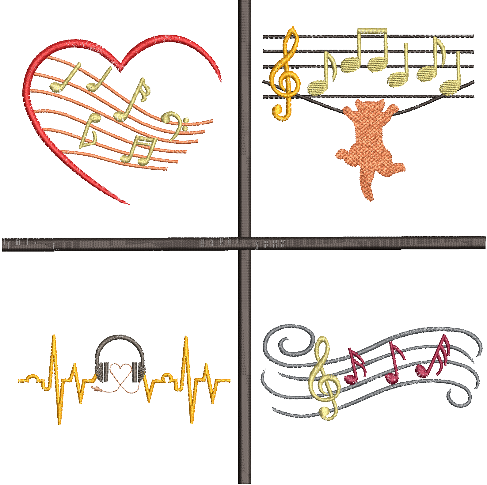 embroidery designe Musick