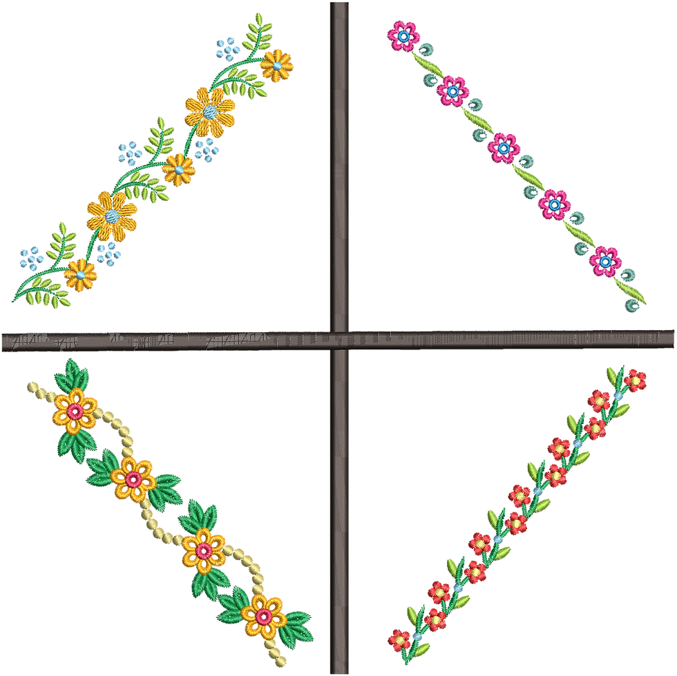 Bunte Blumen zum sticken