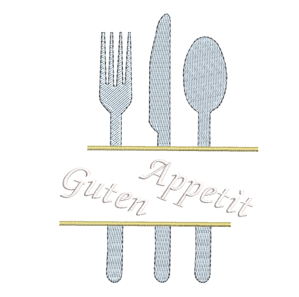 Miniaturbild: Guten Appetit mit Besteck, Stickmotive