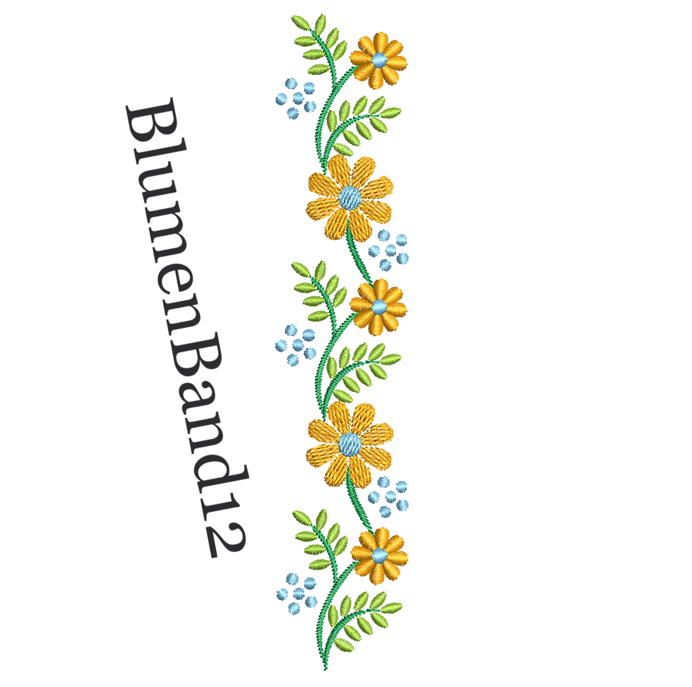Blumen Band Stickerei Dateien Set