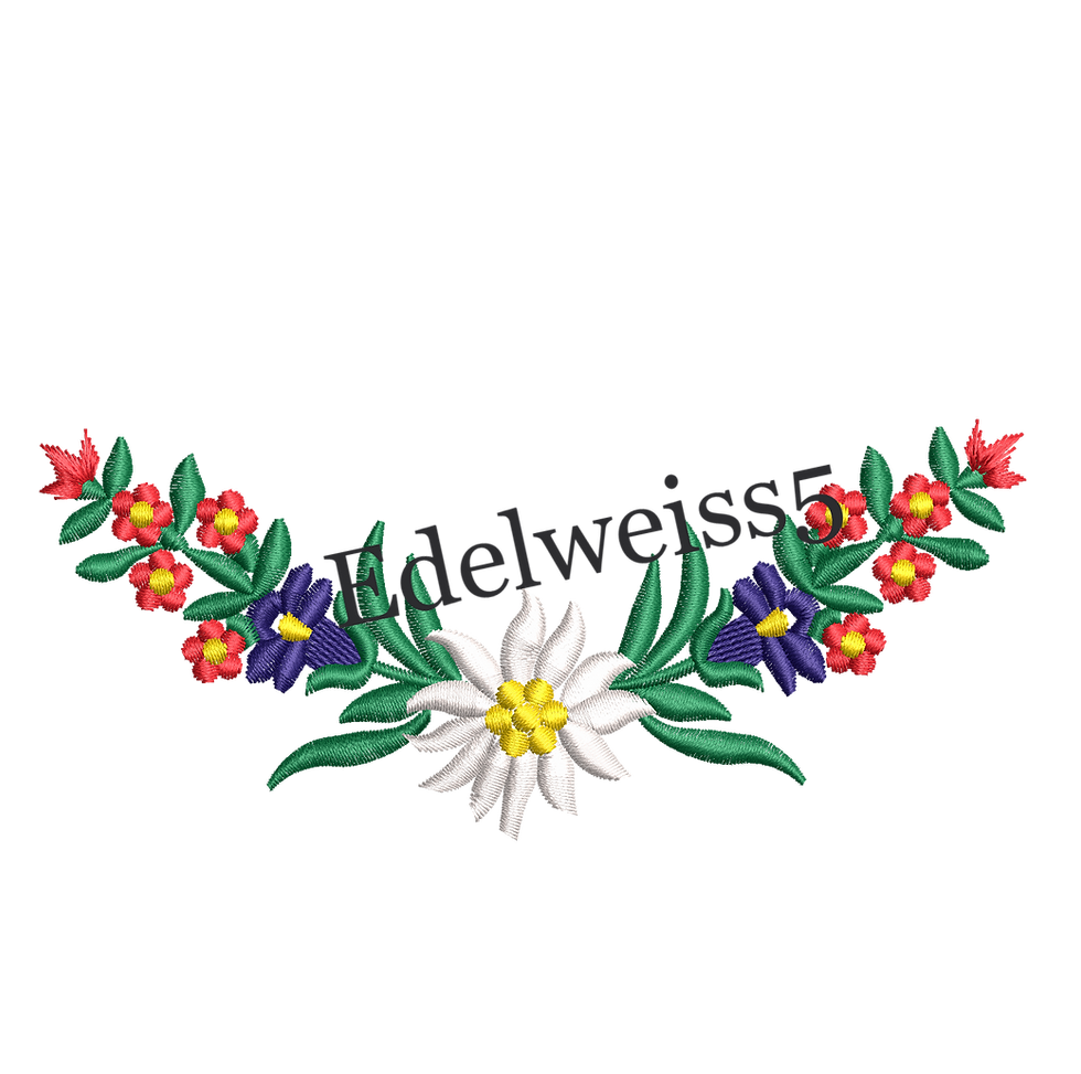 Miniaturbild: Edelweiss mit Enzian Stickerei