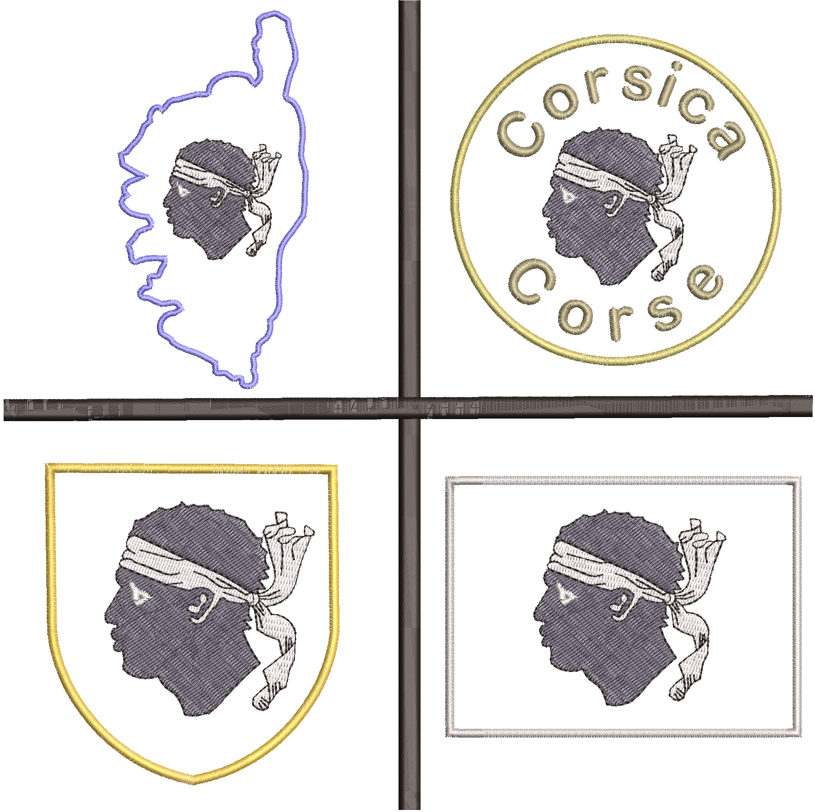 Digitale Stickdateien Set Korsika