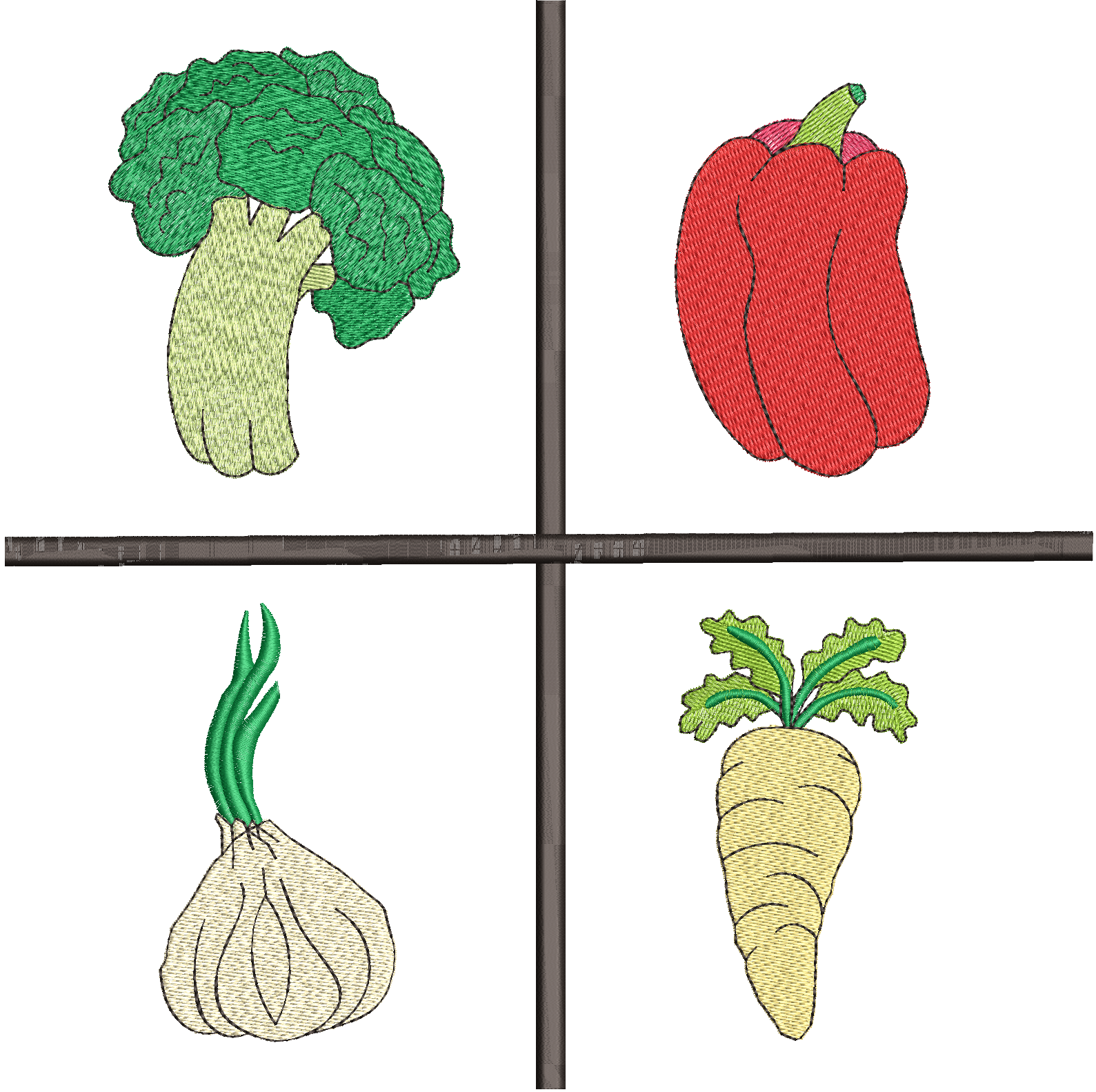 Gemüse, Stickerei-Dateien