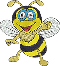 Biene winkend Stickmotive 