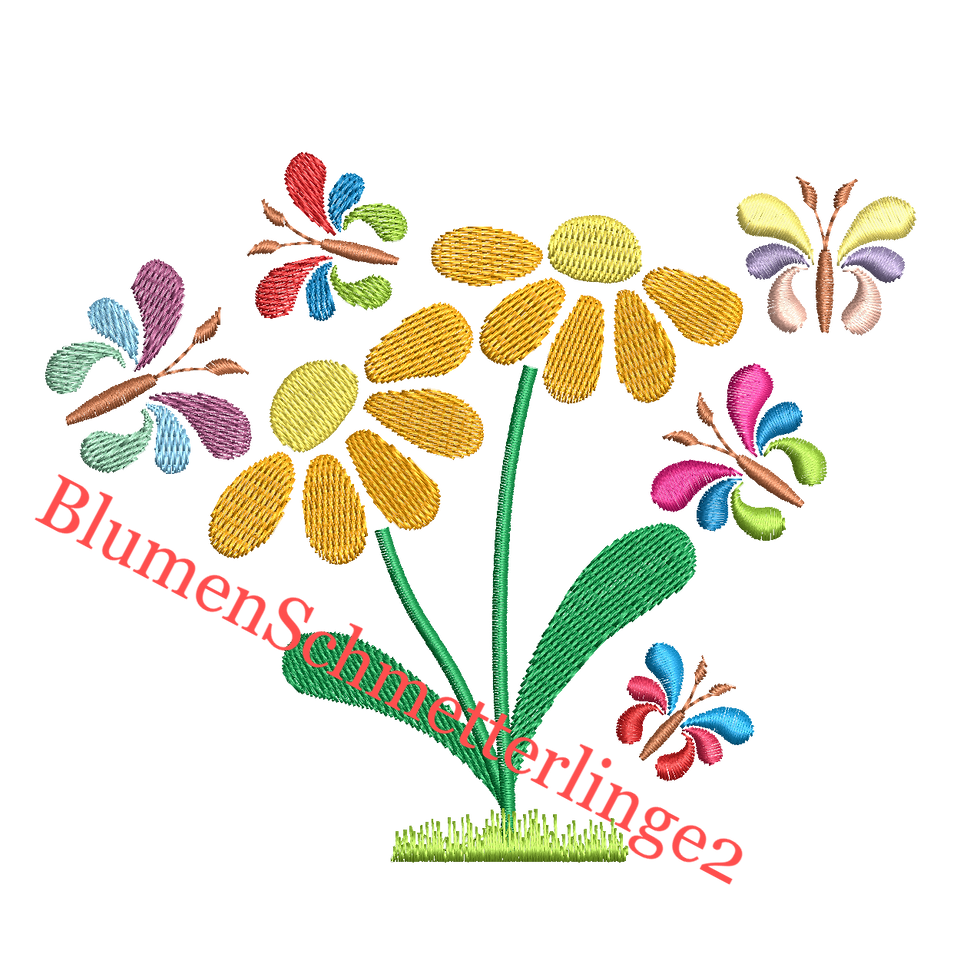 Miniaturbild: Schmetterlinge fliegend embroidery files
