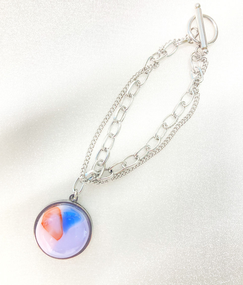 Thumbnail: PASTEL ROSE BOUQUET  | GLASS FUSED JEWELRY BRACELET