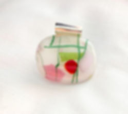 BLUSHING ROSE GARDEN | GLASS FUSED JEWELRY PENDANT