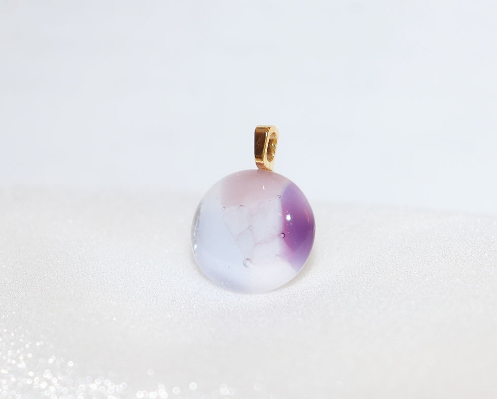 Thumbnail: PEARL BLUSH | GLASS FIRED JEWELRY PENDANT