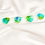Thumbnail: GREEN BLUE HEART LINK BRACELET | GLASS FUSED JEWELRY BRACELET