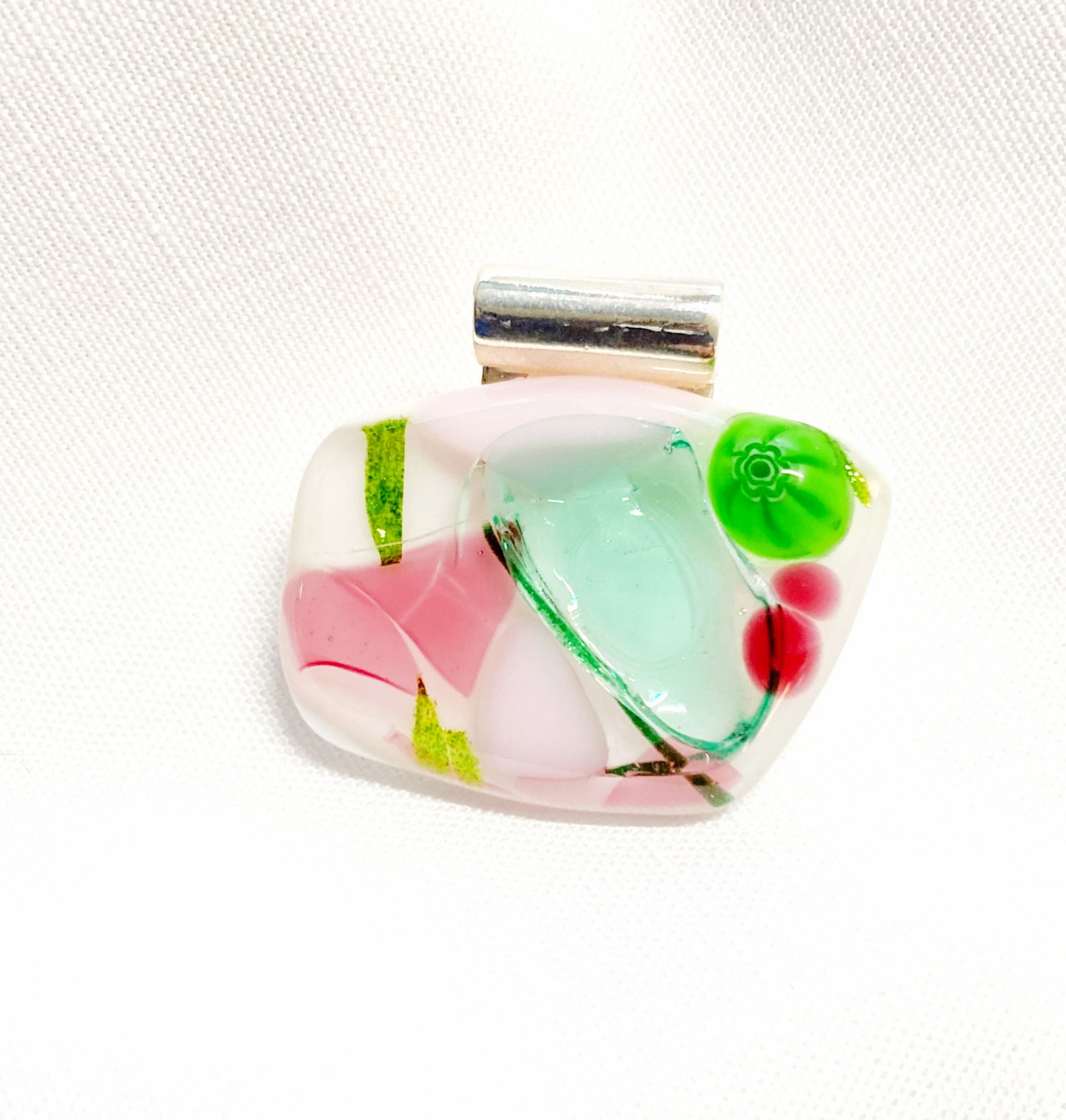 PASTEL PETAL FUSION | GLASS FUSED JEWELRY PENDANT