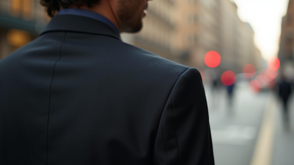 Nahaufnahme von einem perfekt sitzenden Blazer mit feinem Stoff