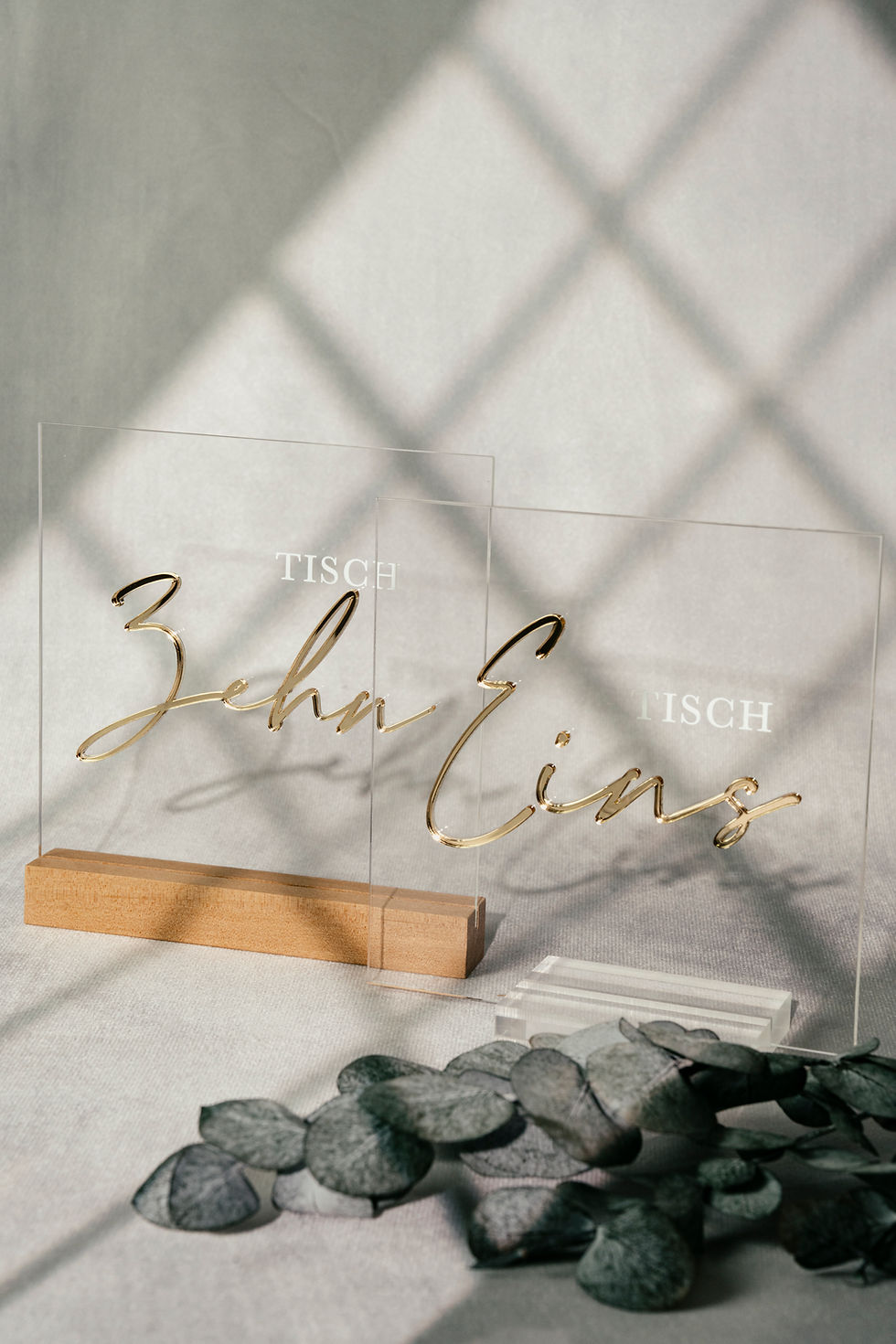 Acryltischnummer Spiegelgold