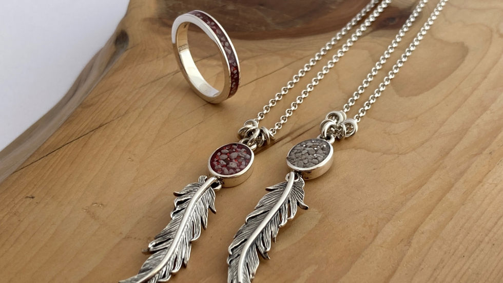 Feather Cremation Ash Pendant