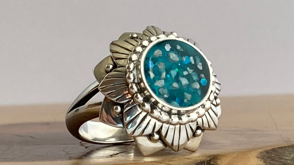 Mandala Cremation Ash Ring