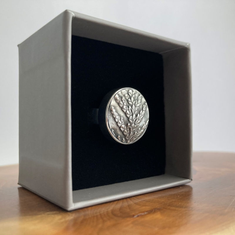Thumbnail: Tamara Leaf Ring Cast in Sterling Silver from Nature